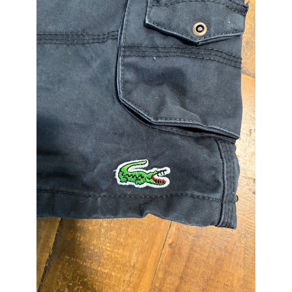 Lacoste Mens Navy Blue Cotton Cargo Shorts Size 36 Vintage Utility Pockets - Picture 2 of 16